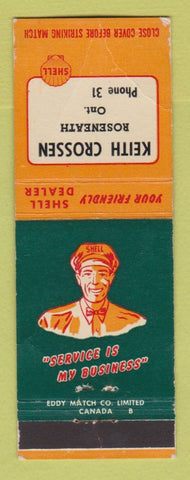 Matchbook Cover - Shell oil gas Kieth Crossen Rosenheath ON CREASES