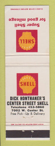 Matchbook Cover - Shell oil gas Dick Honthaner's