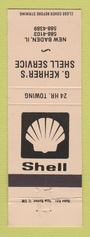 Matchbook Cover - Shell oil gas G Kehrer's New Baden IL