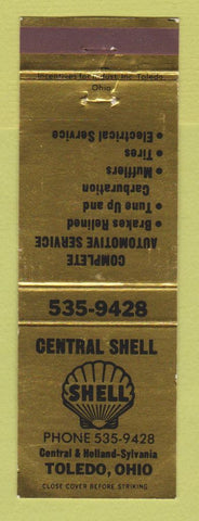 Matchbook Cover - Shell oil gas Central Toledo OH