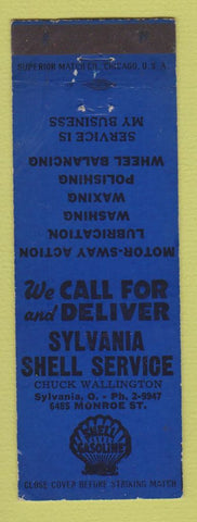 Matchbook Cover - Shell oil gas Sylvania OH