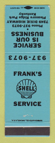 Matchbook Cover - Shell oil gas Pleasure Ridge Park KY Frank's