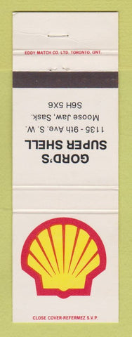 Matchbook Cover - Shell oil gas Gord's Moose Jaw SK