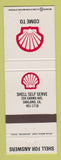 Matchbook Cover - Shell oil gas Self Serve Oakland CA