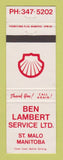 Matchbook Cover - Shell oil gas Ben Lambert St Malo MB