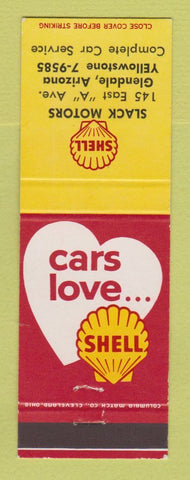 Matchbook Cover - Shell oil gas Slack Motors Glendale AZ