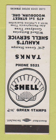 Matchbook Cover - Shell oil gas Kahut's Woodburn OR