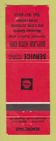 Matchbook Cover - Shell oil gas Duplain St Raymond QC RED WEAR
