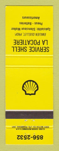 Matchbook Cover - Shell oil gas La Pocatiere QC Emilien Ouellet YELLOW