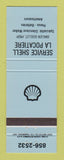Matchbook Cover - Shell oil gas La Pocatiere QC Emilien Ouellet BLUE
