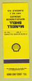Matchbook Cover - Shell oil gas McNeill Elmsdale NS