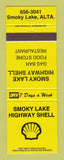 Matchbook Cover - Shell oil gas Smoky Lake AB