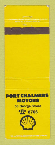 Matchbook Cover - Shell oil gas Port Chalmers Motors