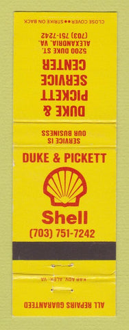 Matchbook Cover - Shell oil gas Duke & Pickett Alexandria VA