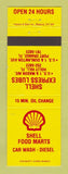 Matchbook Cover - Shell oil gas Food Marts Holly Hill Port Orange FL