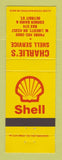 Matchbook Cover - Shell oil gas Charlie's West Liberty OH WEAR