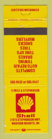 Matchbook Cover - Shell oil gas Madison Heights MI