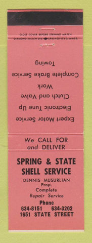 Matchbook Cover - Shell oil gas Spring and State Racine WI SALMON WEAR