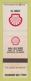 Matchbook Cover - Shell oil gas Self Serve Antioch CA WEAR