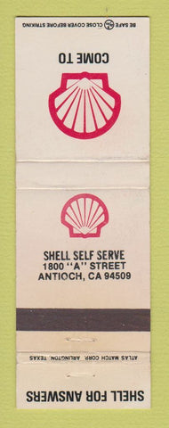 Matchbook Cover - Shell oil gas Self Serve Antioch CA WEAR