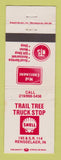 Matchbook Cover - Shell oil gas Trail Tree Rensselaer IN