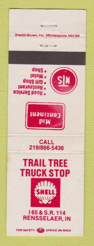Matchbook Cover - Shell oil gas Trail Tree Rensselaer IN