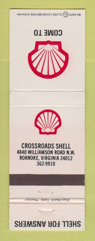Matchbook Cover - Shell oil gas Crossroads Roanoke VA