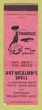 Matchbook Cover - Shell oil gas Art Nicklien's Williamstown MA PINK