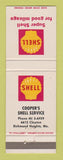 Matchbook Cover - Shell oil gas Cooper's Richmond Heights MO
