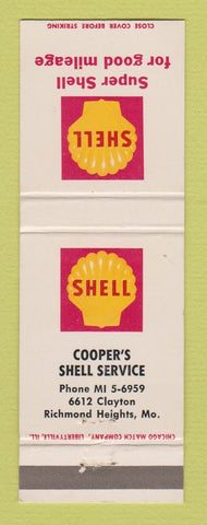 Matchbook Cover - Shell oil gas Cooper's Richmond Heights MO