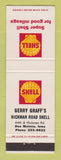 Matchbook Cover - Shell oil gas Gerry Graff's Des Moines IA #1