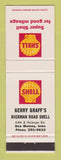 Matchbook Cover - Shell oil gas Gerry Graff's Des Moines IA #2