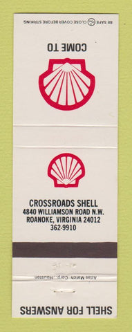 Matchbook Cover - Shell oil gas Crossroads Roanoke VA