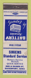 Matchbook Cover - Standard oil gas Simkins Davenport IA WEAR LAMINATED