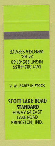 Matchbook Cover - Standard oil gas Scott Lake Road Princeton IN SAMPLE