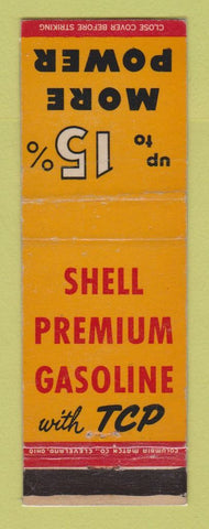Matchbook Cover - Shell oil gas 15% More LAMINATED