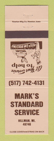 Matchbook Cover - Standard oil gas Mark's Hillman MI