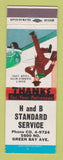 Matchbook Cover - Standard oil gas H and B
