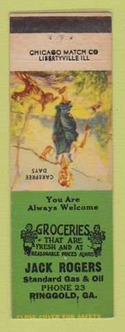 Matchbook Cover - Standard oil gas Jack Rogers Ringgold GA LAMINATED
