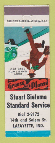 Matchbook Cover - Standard oil gas Stuart Sietsma Lafayette IN