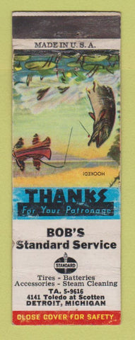 Matchbook Cover - Standard oil gas Bob's Detroit MI WORN