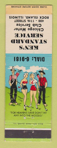 Matchbook Cover - Standard oil gas Ken's Rock Island IL hillbilly
