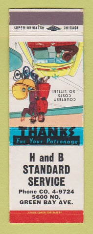 Matchbook Cover - Standard oil gas H and B