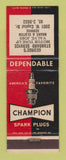 Matchbook Cover - Standard oil gas George's Champion Spark Plugs