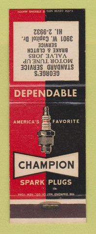 Matchbook Cover - Standard oil gas George's Champion Spark Plugs