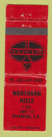 Matchbook Cover - Standard oil gas Northern Hills Spearfish SD WORN
