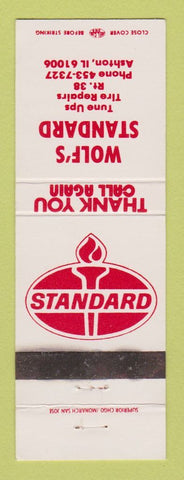 Matchbook Cover - Standard oil gas Wolf's Ashton IL WEAR