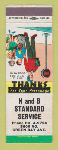 Matchbook Cover - Standard oil gas H and B