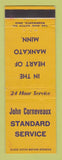Matchbook Cover - Standard oil gas John Corneveaux Mankato MN