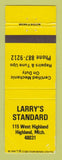 Matchbook Cover - Standard oil gas Larry's Highland MI YELLOW WEAR